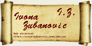 Ivona Zubanović vizit kartica